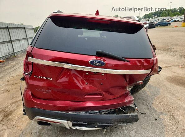1FM5K8HT0GGB43430 2016 FORD EXPLORER Red Вид ззаду