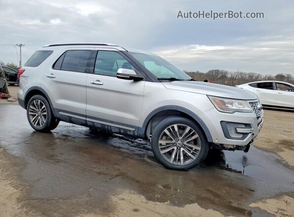 1FM5K8HT6HGD17423 2017 FORD EXPLORER Серебряный Передняя правая четверть