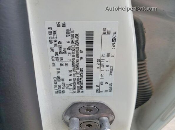 1FMCU0DZ7LUC08413 2020 FORD ESCAPE Белый Вид наклейки с VIN-кодом