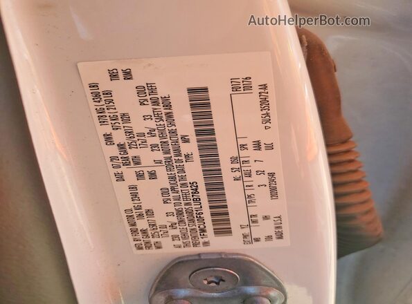 1FMCU0F61LUB78425 2020 FORD ESCAPE White Вид підкапотного простору