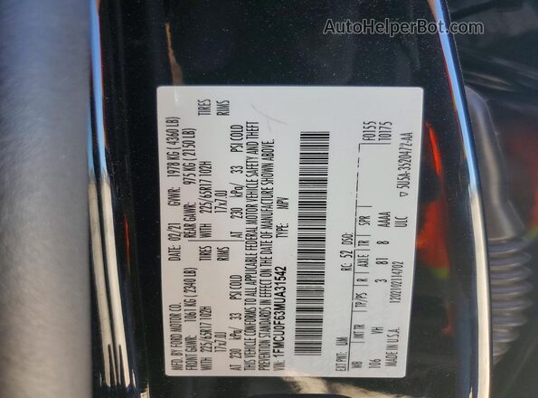 1FMCU0F63MUA31542 2021 FORD ESCAPE Черный Вид подкапотного пространства