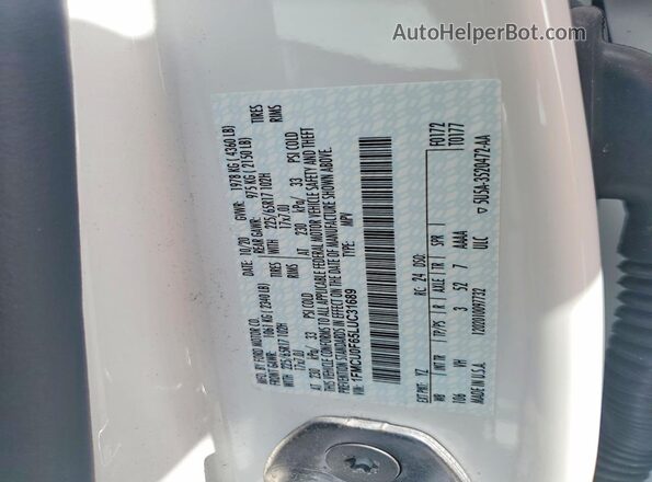 1FMCU0F65LUC31689 2020 FORD ESCAPE White ძრავის განყოფილების ხედი