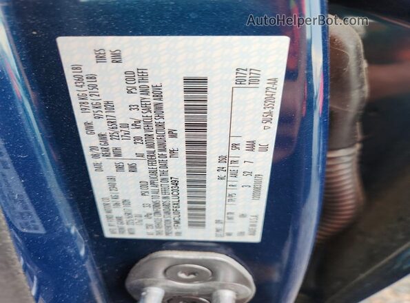1FMCU0F6XLUC03497 2020 FORD ESCAPE Blue VIN კოდის სტიკერის ხედი
