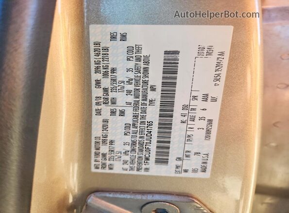 1FMCU0F70JUD41765 2018 FORD ESCAPE Beige Շարժիչի բաժամունքի տեսք