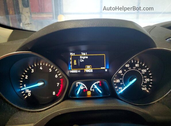 1FMCU0F71HUD06100 2017 FORD ESCAPE Blue Instrument cluster view