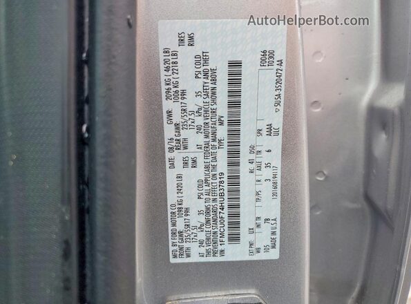 1FMCU0F74HUB37819 2017 FORD ESCAPE Silver 360 interior view