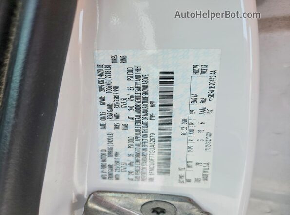 1FMCU0F77GUA52679 2016 FORD ESCAPE White Widok komory silnika