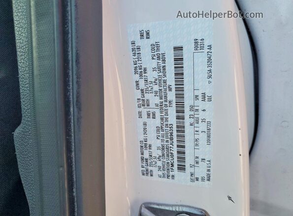 1FMCU0F77JUB96353 2018 FORD ESCAPE White Widok naklejki z numerem VIN