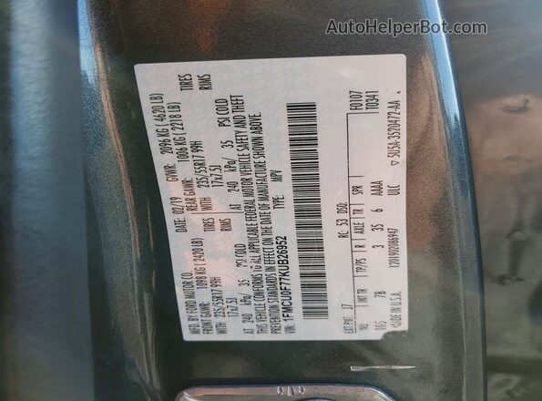 1FMCU0F77KUB26952 2019 FORD ESCAPE Gray 