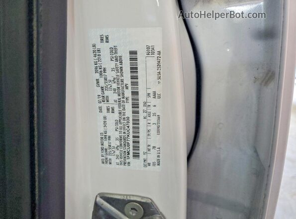 1FMCU0F77KUC47030 2019 FORD ESCAPE Белый Вид подкапотного пространства