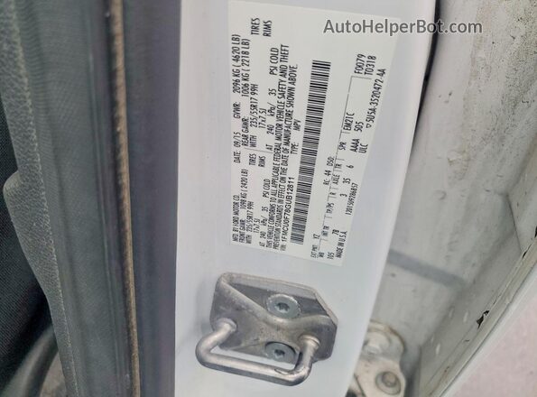 1FMCU0F78GUB12811 2016 FORD ESCAPE White VIN sticker view