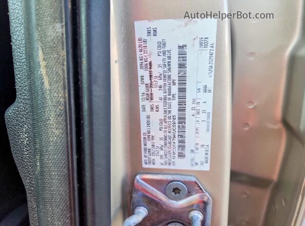1FMCU0F79HUC59785 2017 FORD ESCAPE Tan Vista de la etiqueta del VIN