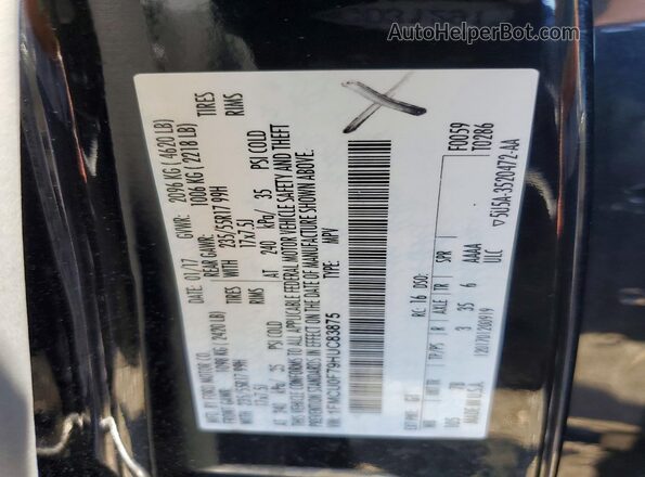 1FMCU0F79HUC83875 2017 FORD ESCAPE Black Вид підкапотного простору
