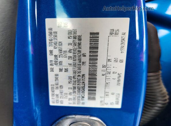 1FMCU0G65LUA11399 2020 FORD ESCAPE Blue სალონის 360-გრადუსიანი ხედი
