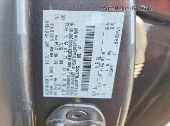 1FMCU0G67MUB26202 2021 FORD ESCAPE Gray VIN კოდის სტიკერის ხედი