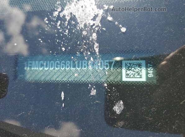 1FMCU0G68LUB84057 2020 FORD ESCAPE Charcoal VIN კოდის სტიკერის ხედი