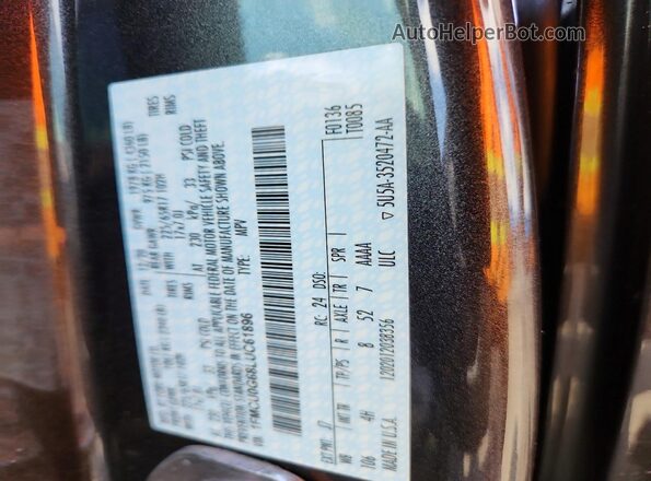 1FMCU0G68LUC61896 2020 FORD ESCAPE Gray Widok naklejki z numerem VIN