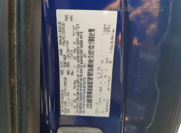 1FMCU0G72GUB72372 2016 FORD ESCAPE Синий Вид наклейки с VIN-кодом
