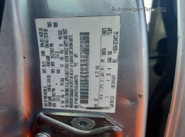 1FMCU0G7XGUA90776 2016 FORD ESCAPE Silver Widok naklejki z numerem VIN