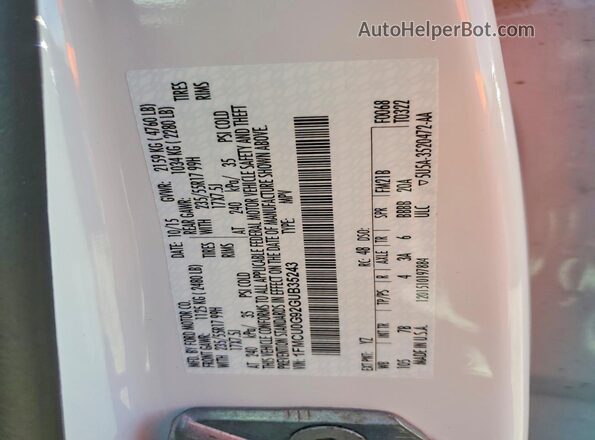 1FMCU0G92GUB35243 2016 FORD ESCAPE White Вид наклейки з VIN-кодом