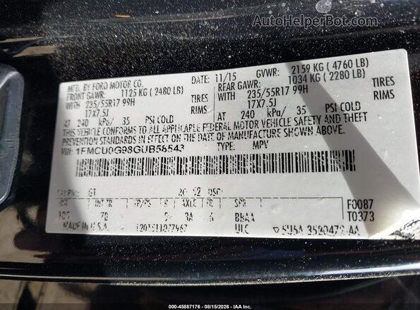 1FMCU0G98GUB58543 2016 FORD ESCAPE Black Engine compartment view