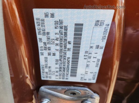 1FMCU0GD0HUA54716 2017 FORD ESCAPE Brown Engine compartment view