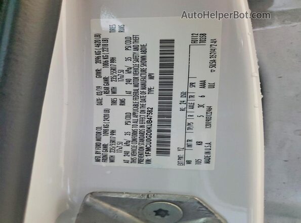 1FMCU0GD0KUB47582 2019 FORD ESCAPE White Vista del compartimento del motor