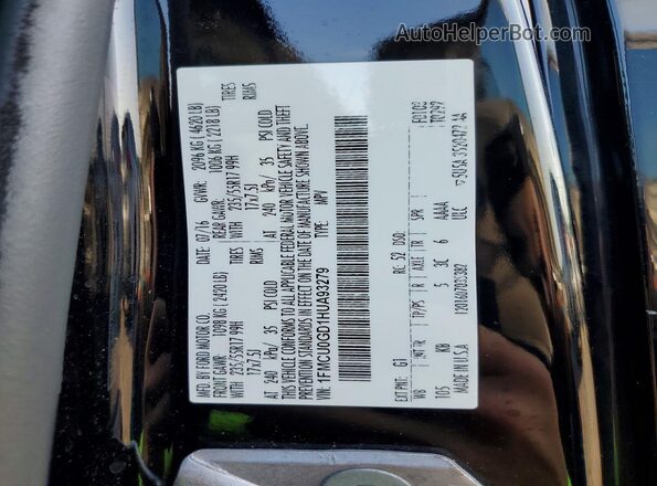 1FMCU0GD1HUA93279 2017 FORD ESCAPE Black Widok komory silnika
