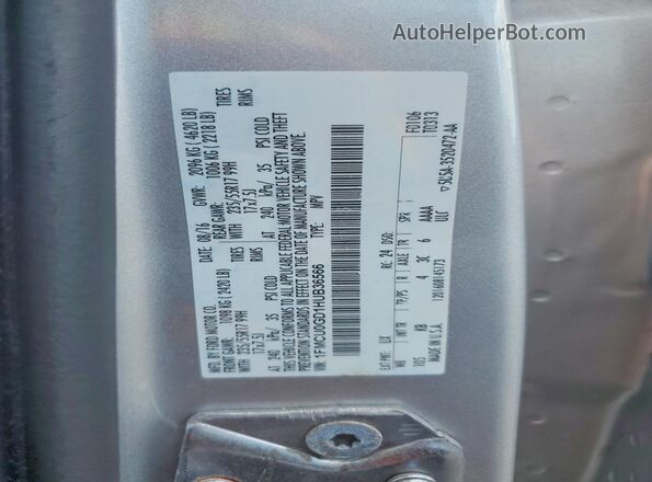 1FMCU0GD1HUB36566 2017 FORD ESCAPE Silver Vista interior de 360 grados