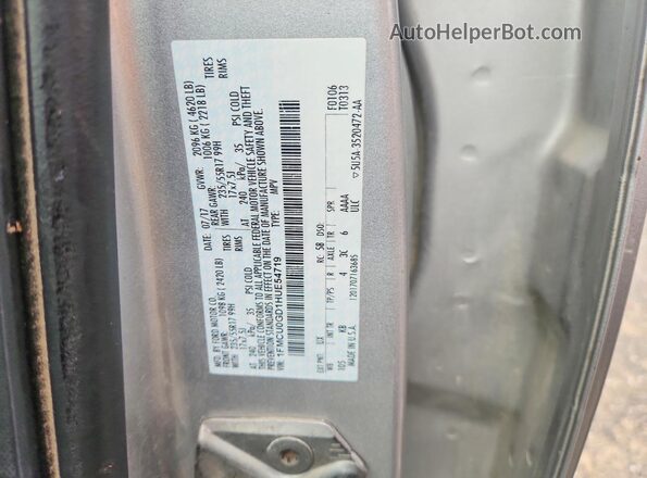 1FMCU0GD1HUE54719 2017 FORD ESCAPE Серебряный Вид наклейки с VIN-кодом