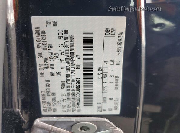 1FMCU0GD1JUB29073 2018 FORD ESCAPE Black Vista del compartimento del motor