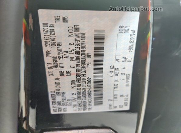 1FMCU0GD2HUE69861 2017 FORD ESCAPE Black Вид наклейки з VIN-кодом