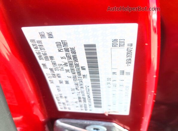 1FMCU0GD4HUE02212 2017 FORD ESCAPE Red Панорамний вид салону 360°