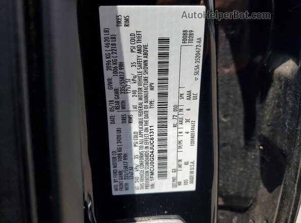 1FMCU0GD4JUC61311 2018 FORD ESCAPE Черный Вид подкапотного пространства
