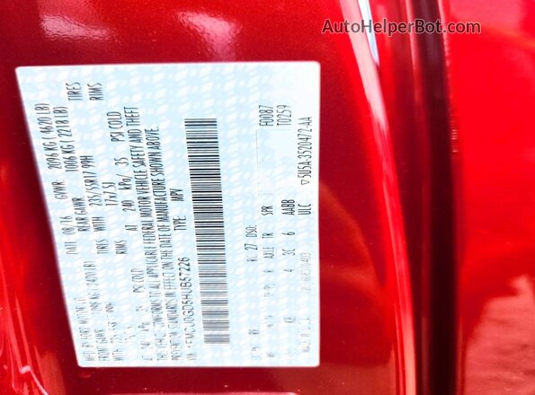 1FMCU0GD5HUB57226 2017 FORD ESCAPE Красный Вид наклейки с VIN-кодом