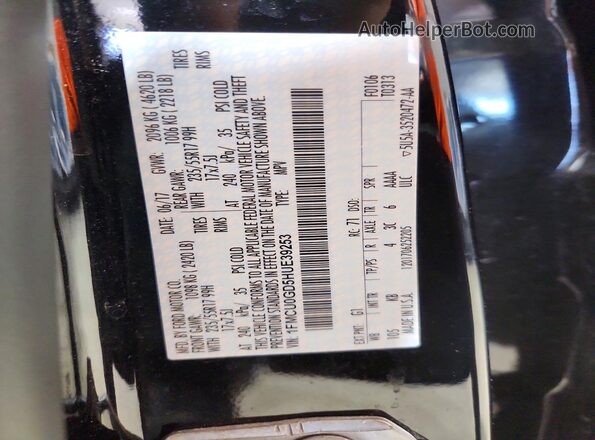 1FMCU0GD5HUE39253 2017 FORD ESCAPE Black Вид наклейки з VIN-кодом