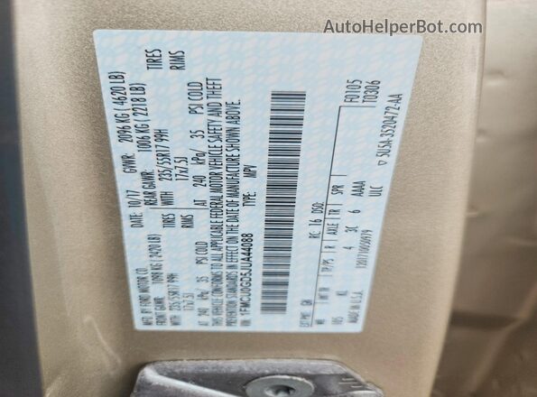 1FMCU0GD5JUA44088 2018 FORD ESCAPE Tan Շարժիչի բաժամունքի տեսք