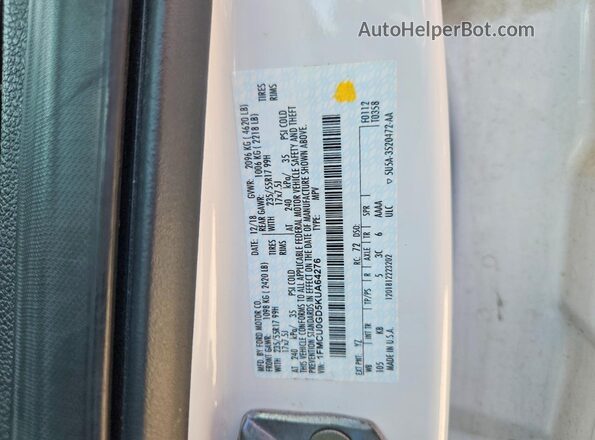1FMCU0GD5KUA64276 2019 FORD ESCAPE Белый Вид наклейки с VIN-кодом