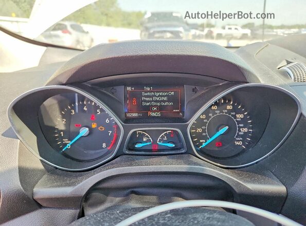 1FMCU0GD5KUA64276 2019 FORD ESCAPE Белый Вид щитка приборов
