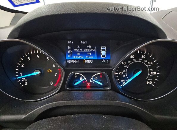 1FMCU0GD5KUB31118 2019 FORD ESCAPE Blue Вид щитка приладів