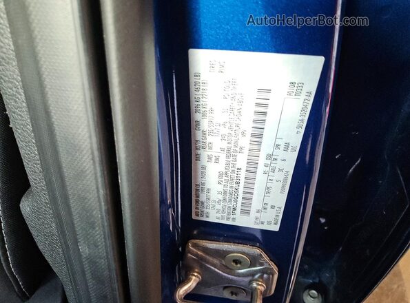 1FMCU0GD5KUB31118 2019 FORD ESCAPE Blue Вид наклейки з VIN-кодом
