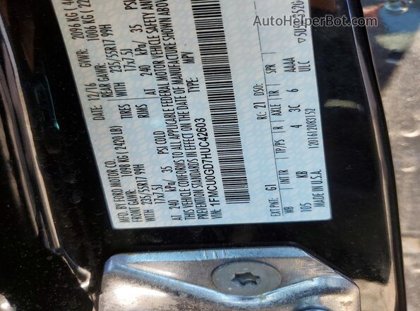 1FMCU0GD7HUC42603 2017 FORD ESCAPE Black VIN კოდის სტიკერის ხედი