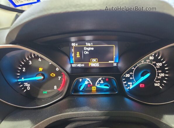 1FMCU0GD7HUD27893 2017 FORD ESCAPE Gray Widok zestawu wskaźników