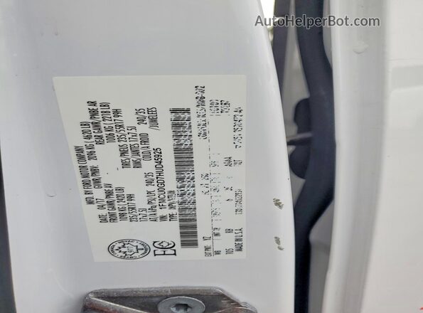 1FMCU0GD7HUD45925 2017 FORD ESCAPE White VIN კოდის სტიკერის ხედი