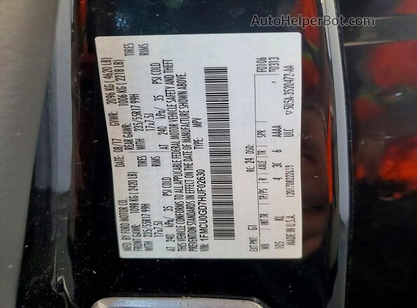 1FMCU0GD7HUF02630 2017 FORD ESCAPE Black Панорамний вид салону 360°