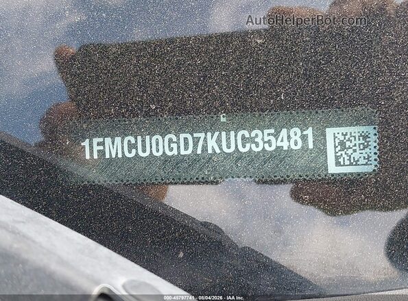 1FMCU0GD7KUC35481 2019 FORD ESCAPE Gray Вид підкапотного простору