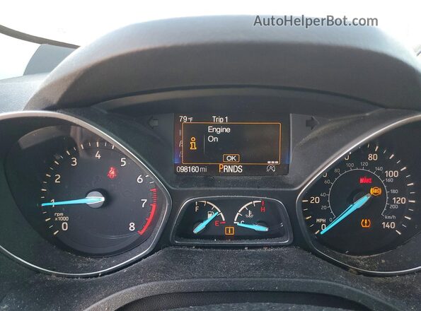 1FMCU0GD8HUC73181 2017 FORD ESCAPE White Вид щитка приладів