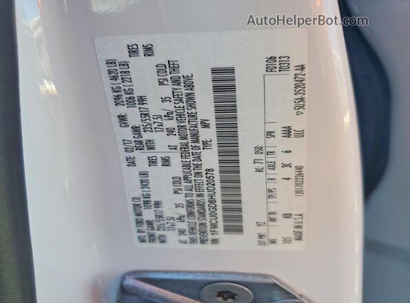 1FMCU0GD8HUD20578 2017 FORD ESCAPE White Շարժիչի բաժամունքի տեսք