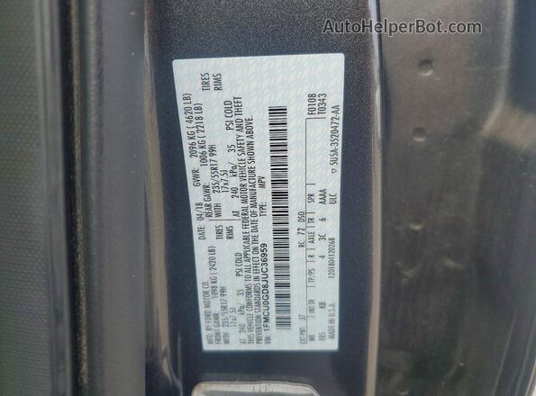 1FMCU0GD8JUC36959 2018 FORD ESCAPE Угольный Вид наклейки с VIN-кодом