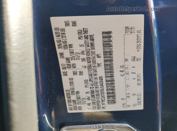 1FMCU0GD9JUA03480 2018 FORD ESCAPE Blue Widok komory silnika
